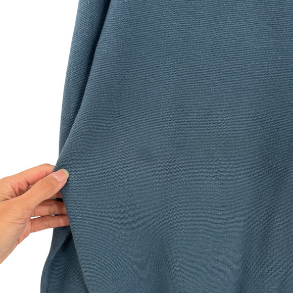 J. Crew Mens Cotton Crewneck Sweater Garter Stitch Pullover in Blue H6060 - Picture 3 of 10